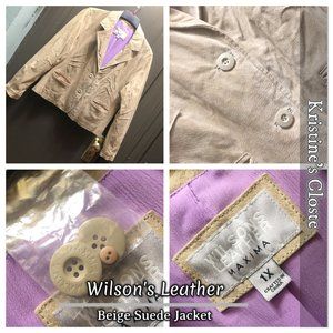Suede Jacket Women’s - 1X- Beige - Wilson Leather
